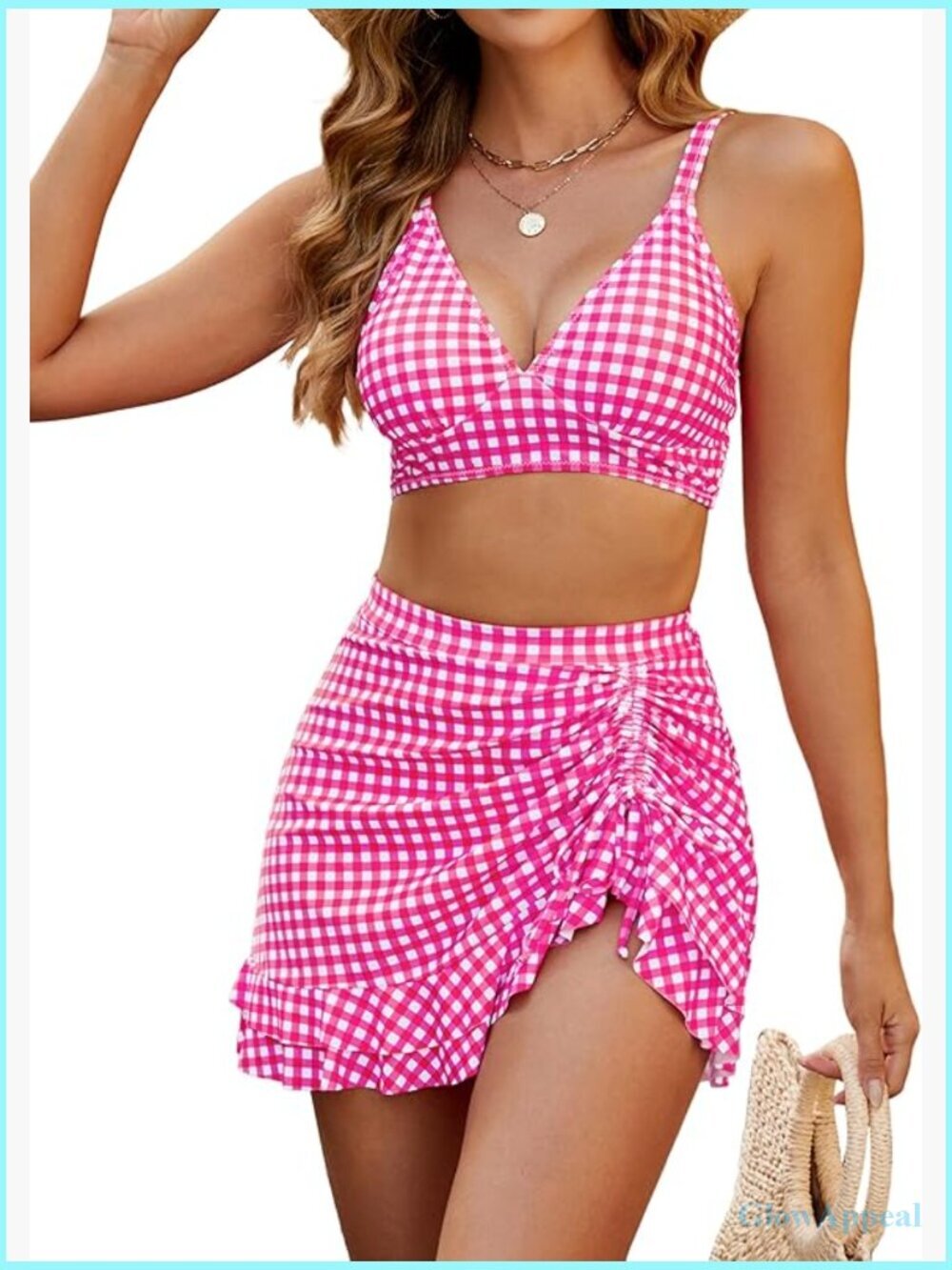 High Waisted Bikini Set Tummy Control Two Piece Swim Suit Retro Swimsuit